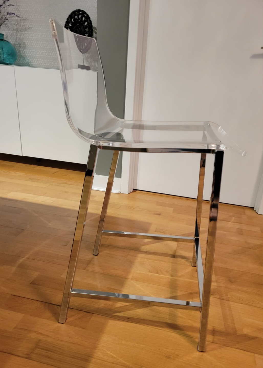 Clear Acrylic Counter Stool with Chrome Legs - photo 2