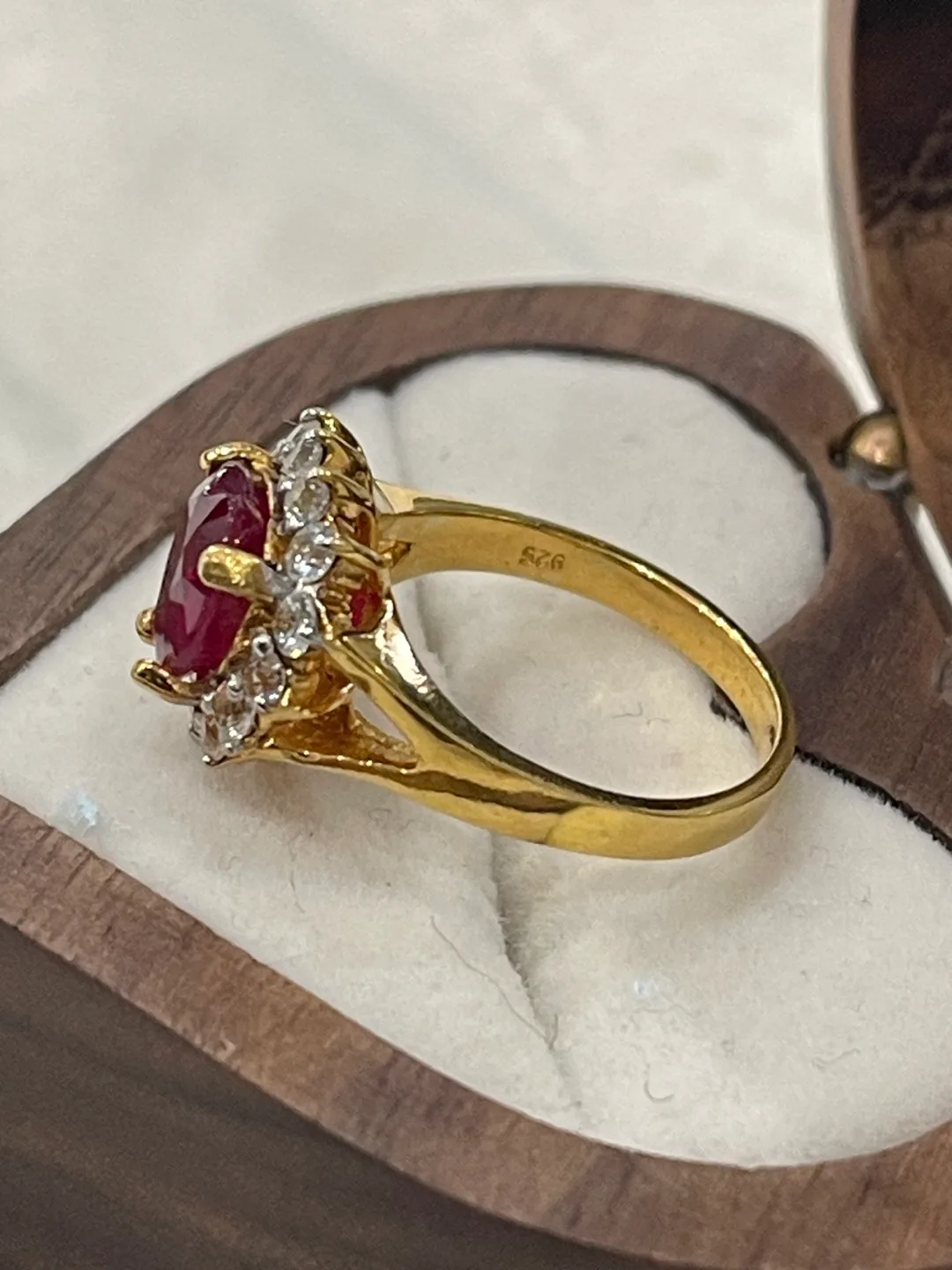 Heart-Shaped Genuine Ruby Ring (size 6) image indicator(3)