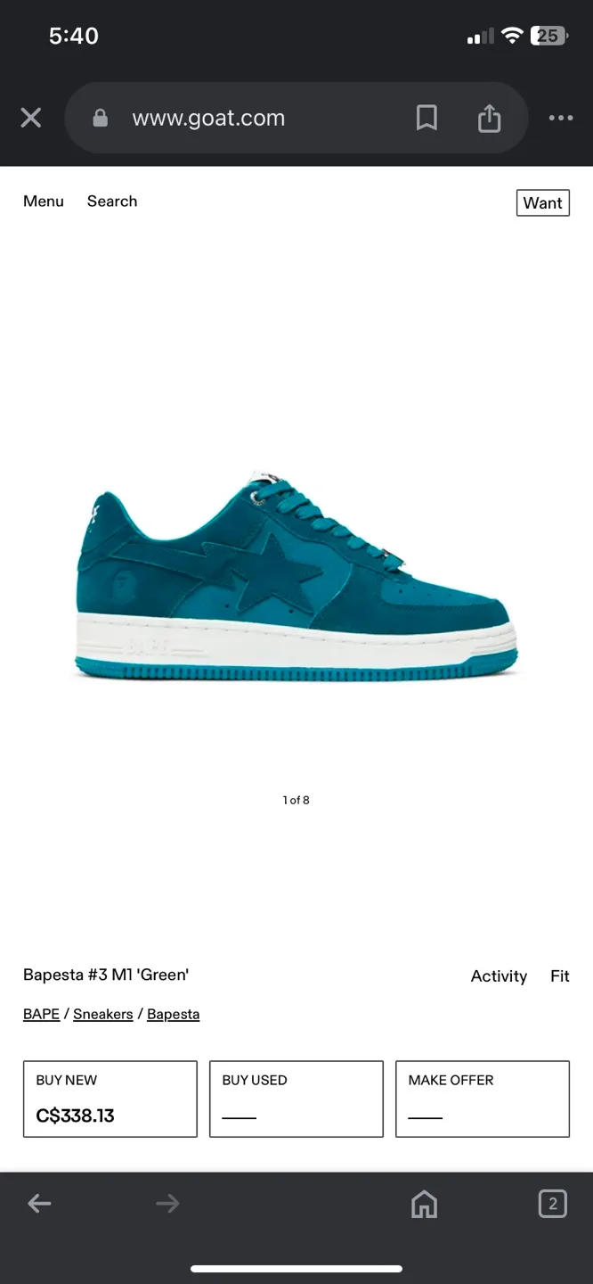 BAPE STA Teal Suede Sneakers image indicator(9)