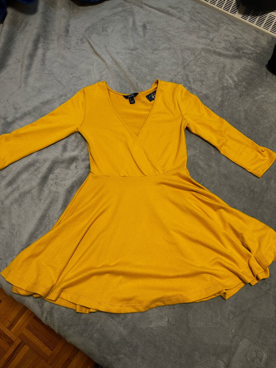 Mustard Yellow Fit and Flare Dress