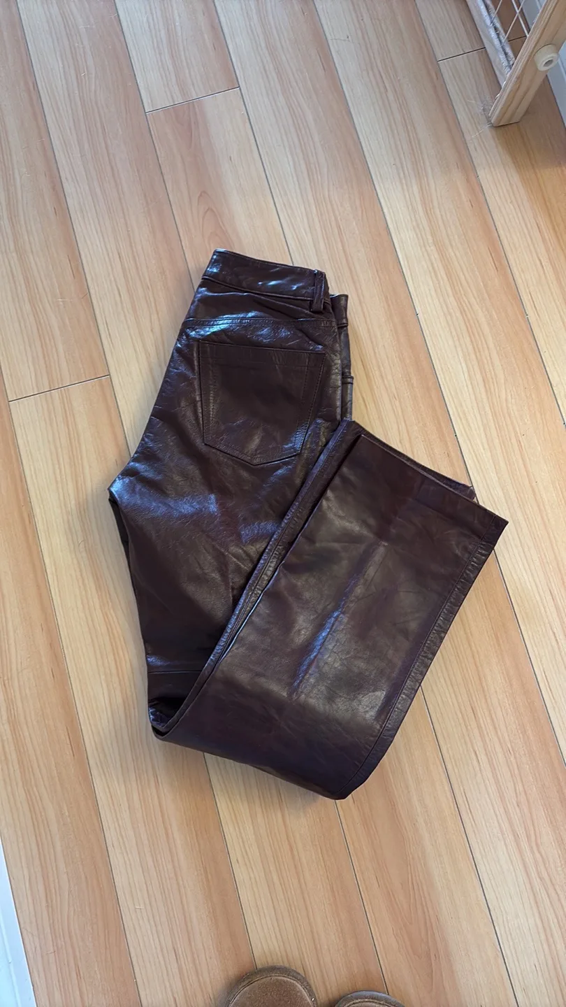 Gap Brown Genuine Leather Pants thumbnail