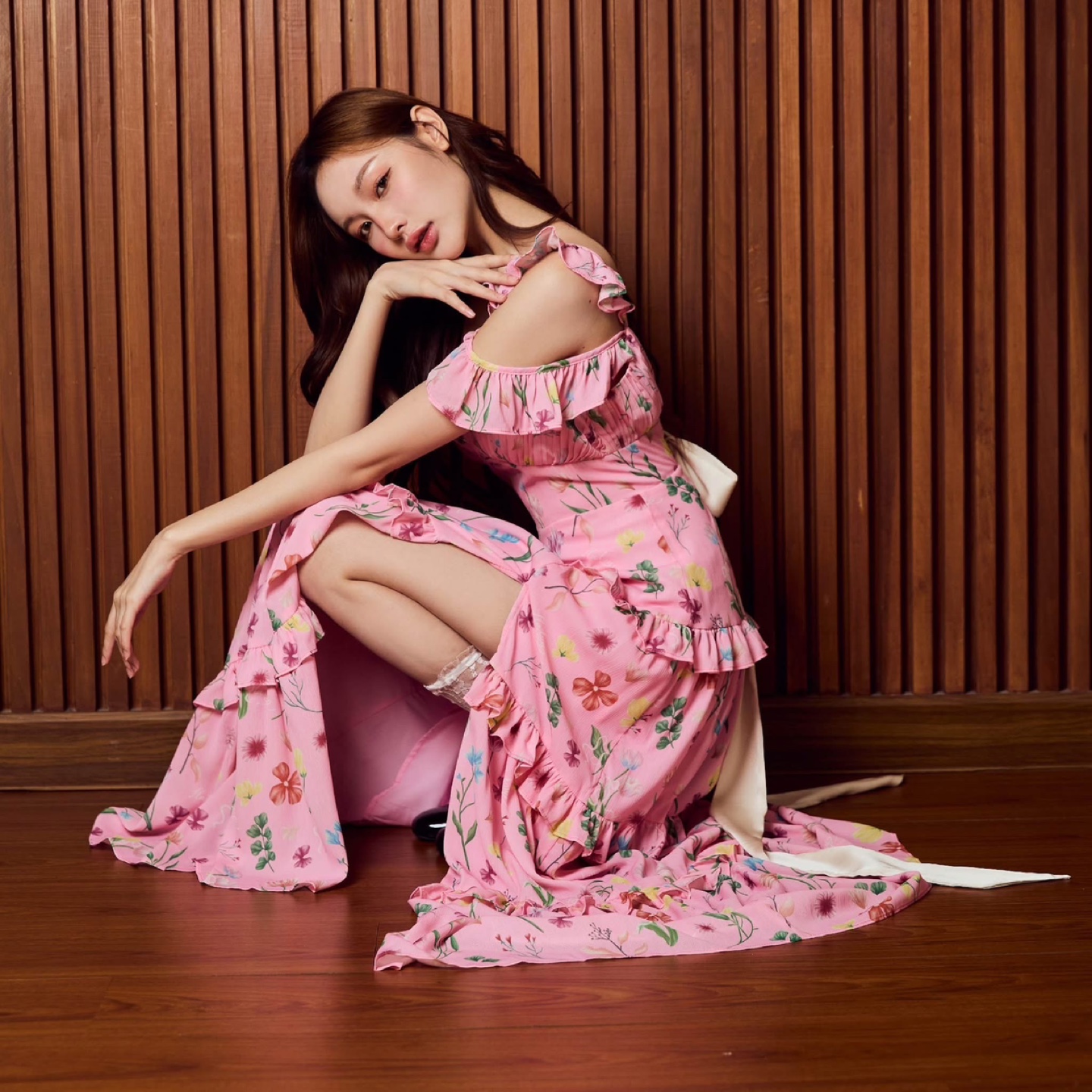 FLAT2112 Pink Floral Maxi Dress - photo 3