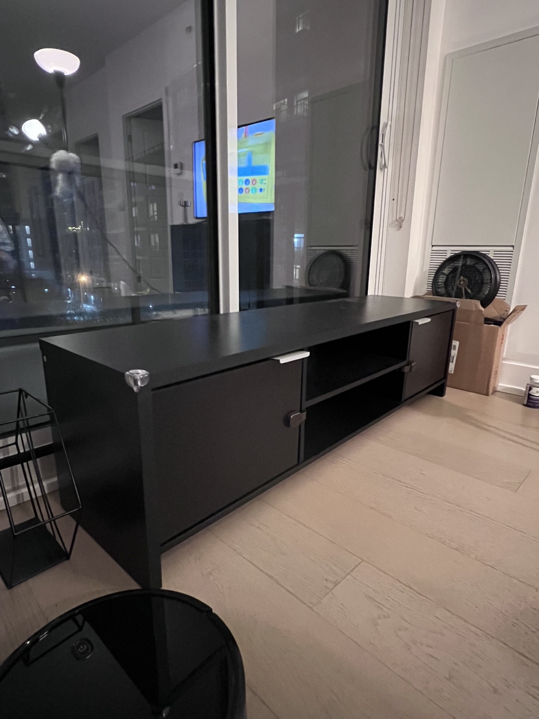 Black TV Stand with Storage