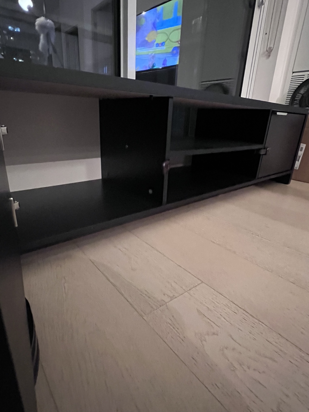 Black TV Stand with Storage - photo 4