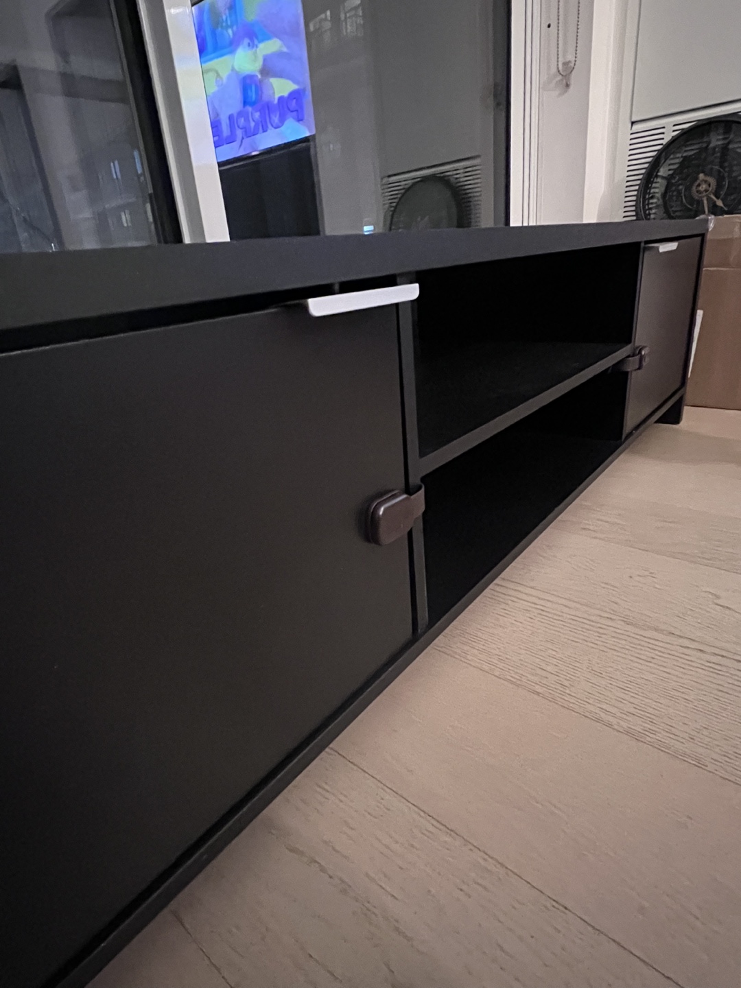 Black TV Stand with Storage - photo 3