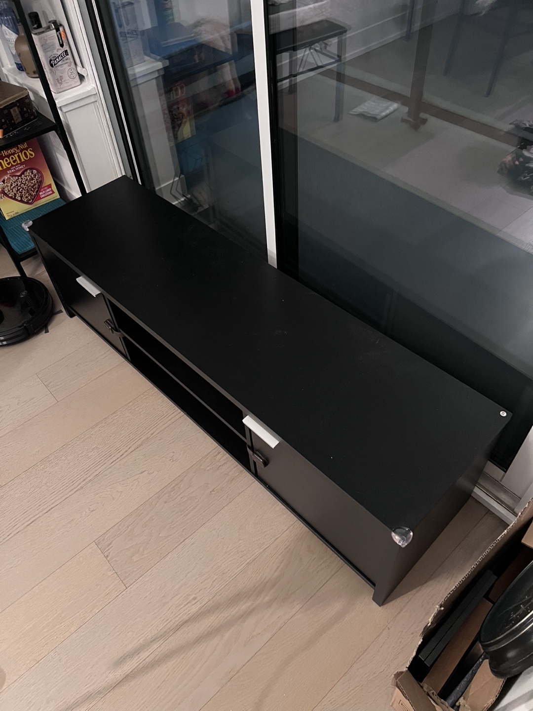 Black TV Stand with Storage - photo 2