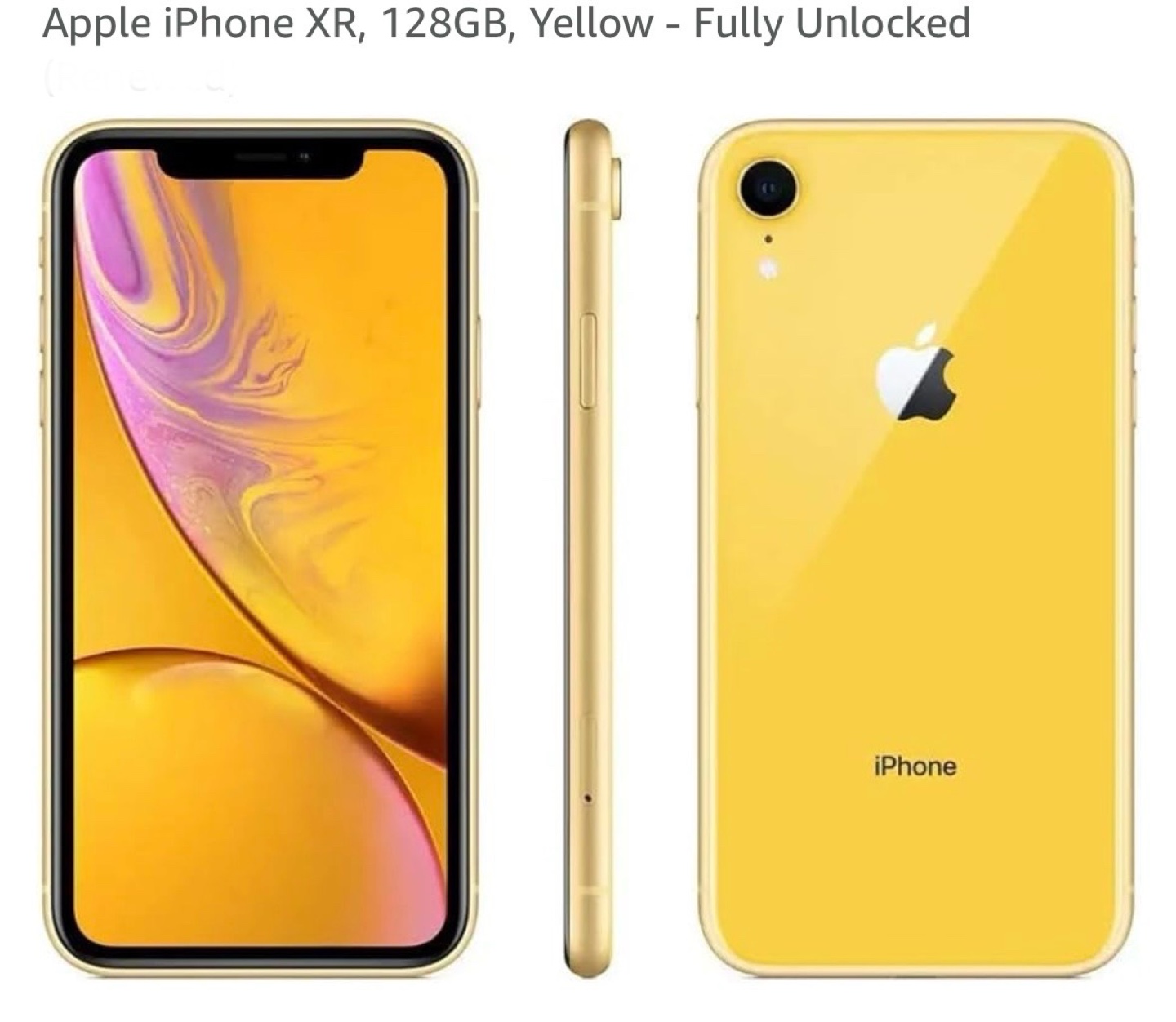 Apple iPhone XR, 128GB, Yellow - Unlocked - photo 5