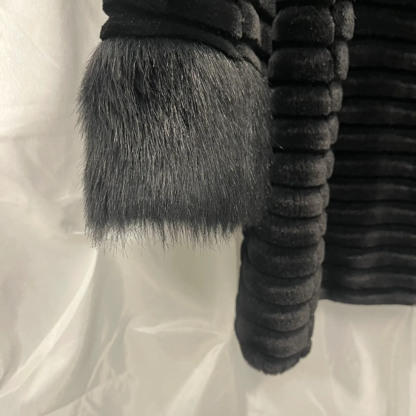 Black Faux Fur Jacket with Collar and Cuffs image indicator(3)