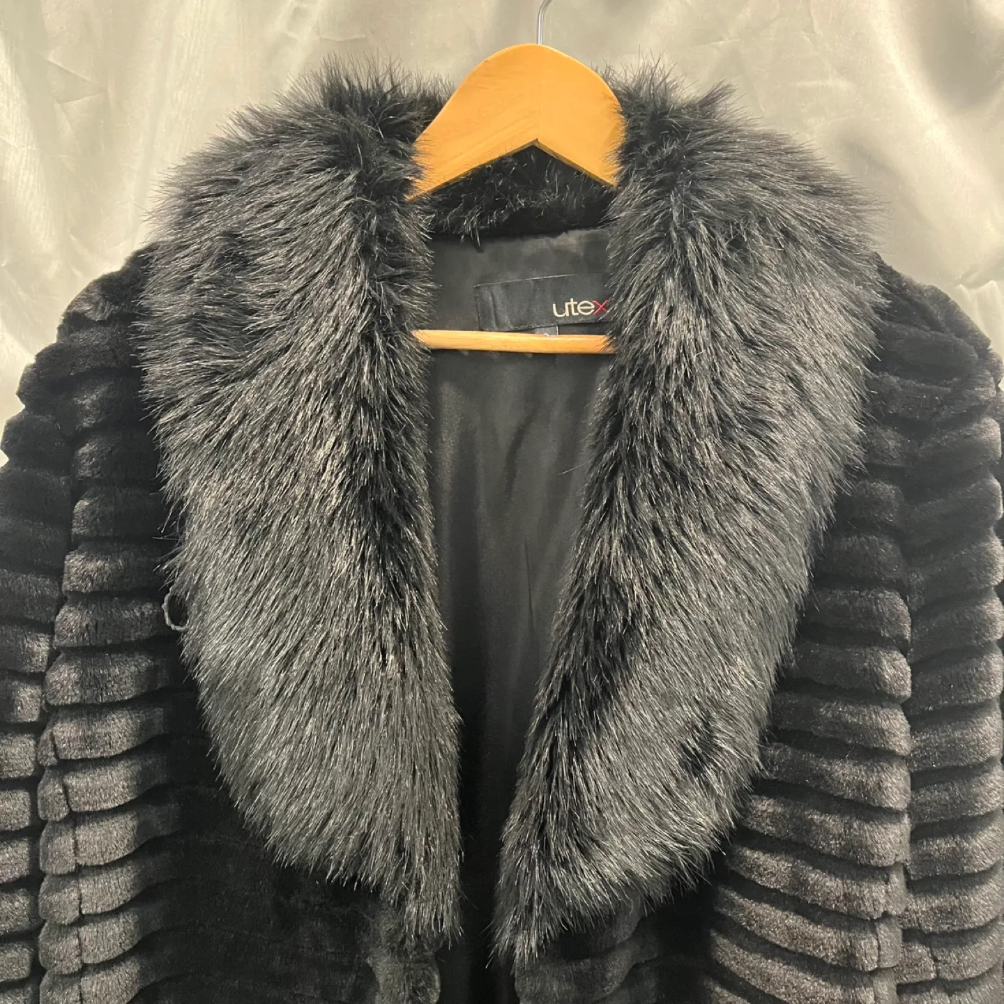 Black Faux Fur Jacket with Collar and Cuffs image indicator(2)