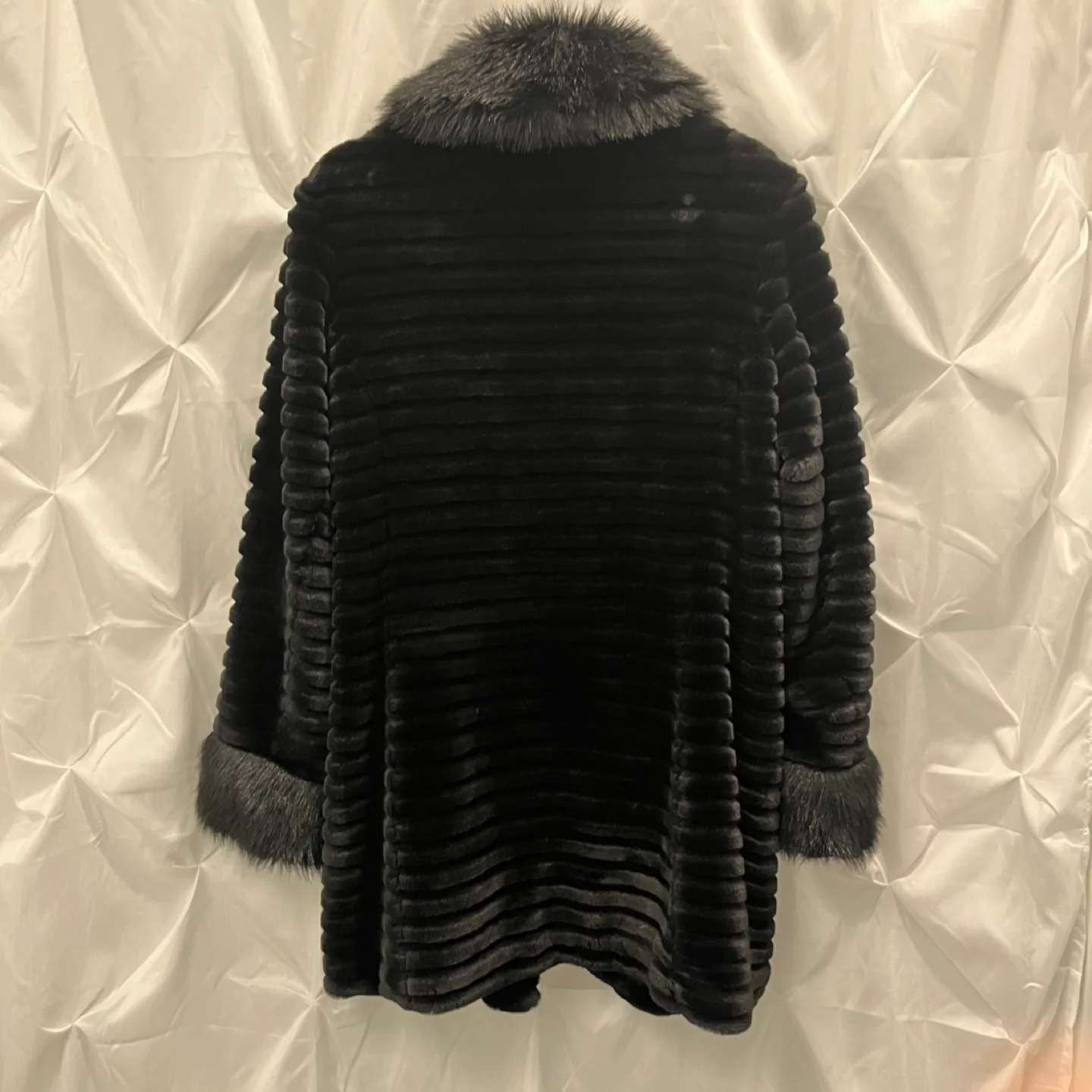 Black Faux Fur Jacket with Collar and Cuffs image indicator(7)