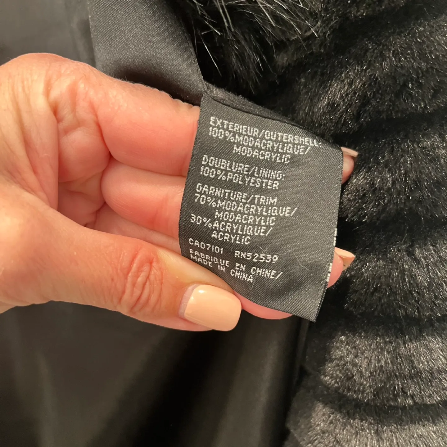 Black Faux Fur Jacket with Collar and Cuffs image indicator(8)