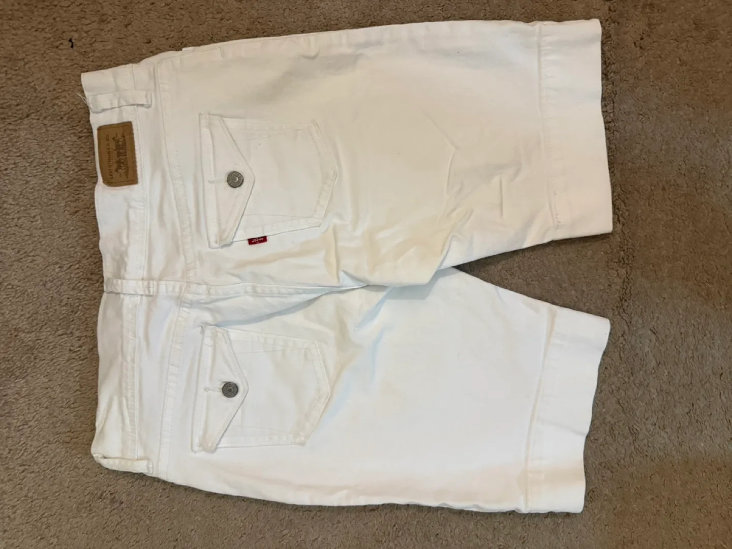 Levi's 515 White Denim Shorts Size 10P image indicator(2)