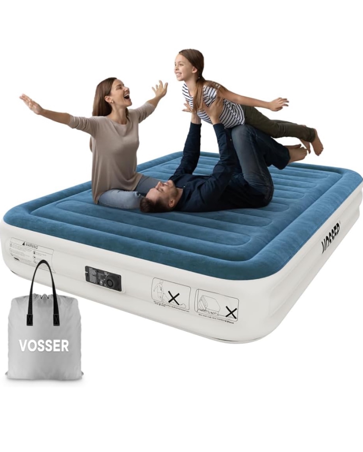 Vosser Queen Air Mattress with Built-in Pump - New