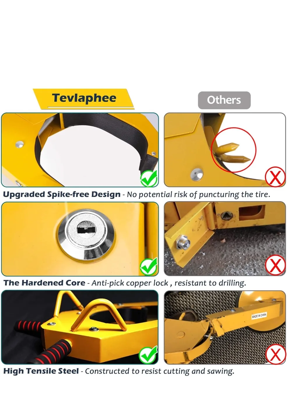 Wheel Clamp Lock - Heavy Duty Anti-theft Device image indicator(6)