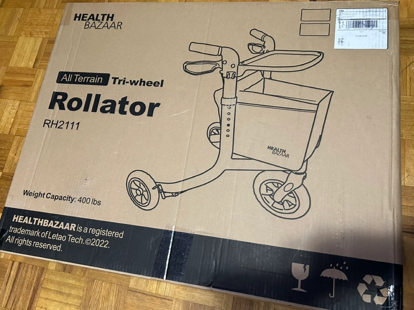 Brand New 400lb Capacity All-Terrain Tri-Wheel Rollator image indicator(2)