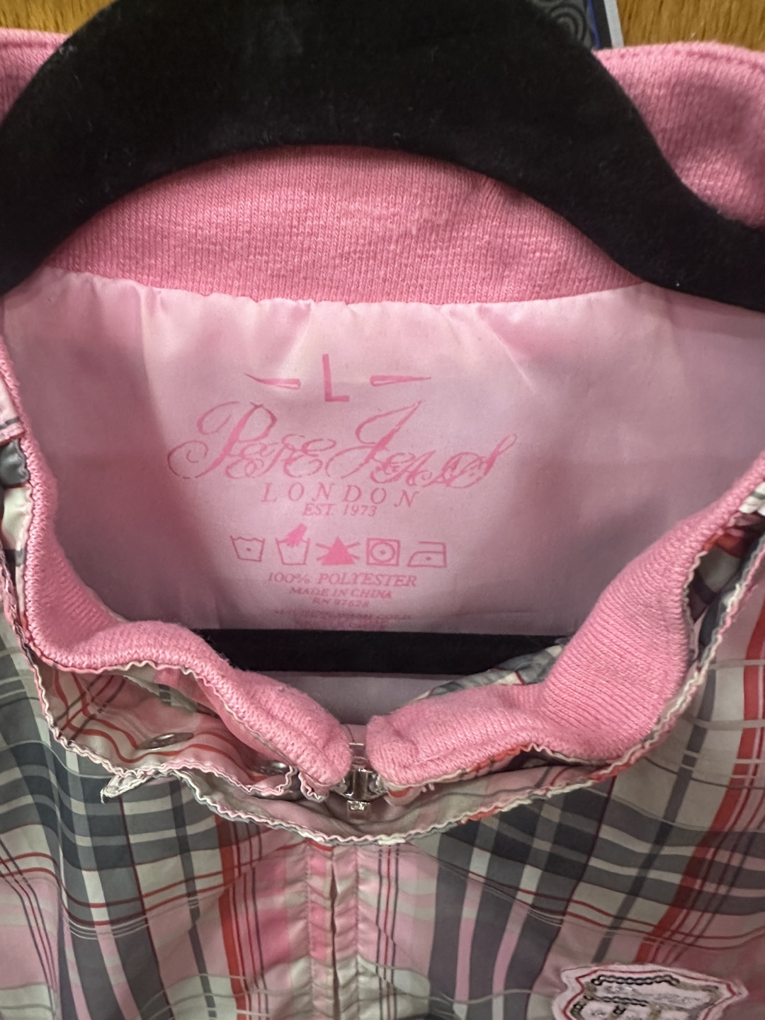 Pepe Jeans London Pink Plaid Jacket Size L - photo 5