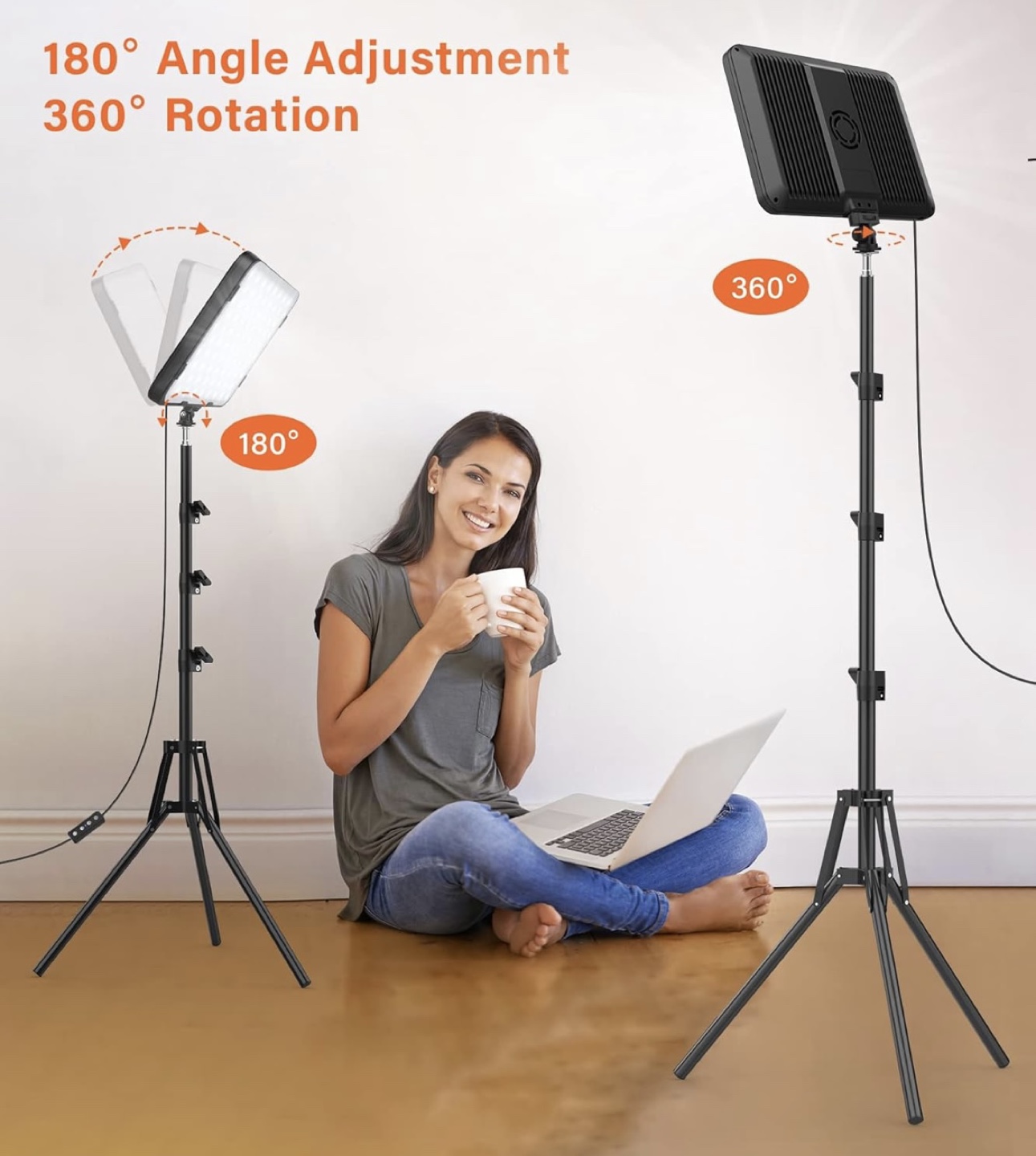2-Pack LED Video Light Kit with Adjustable Tripods - photo 3