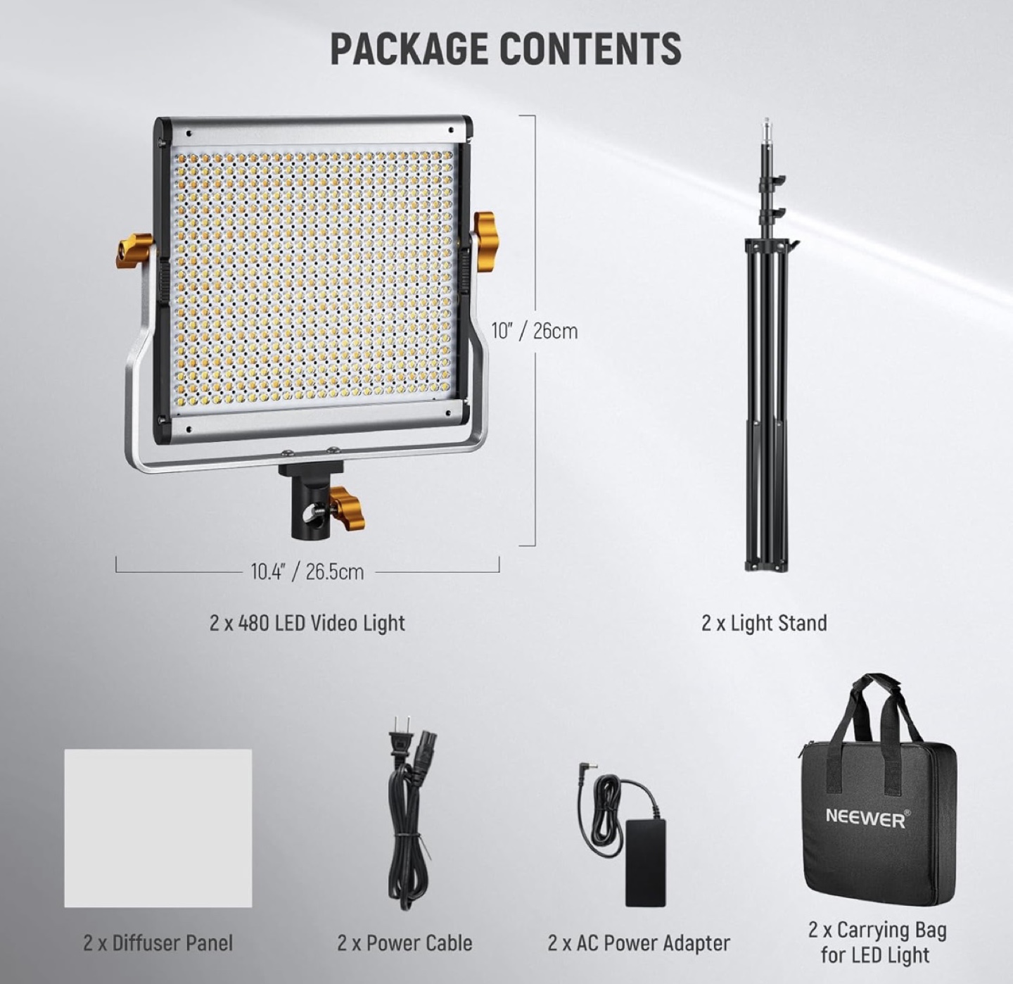 Neewer 480 Bi Color LED Photography Light Kit - photo 2