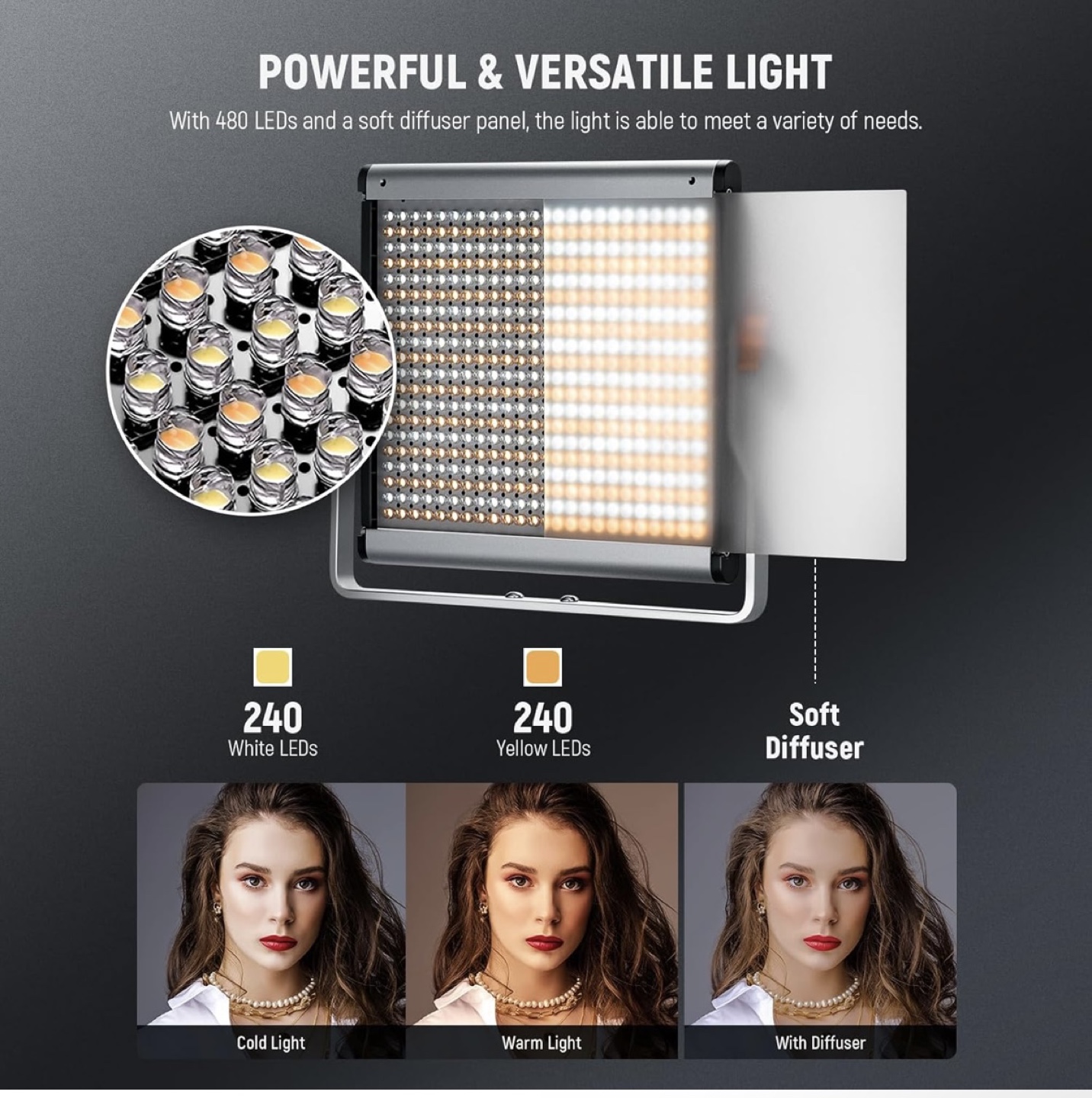 Neewer 480 Bi Color LED Photography Light Kit - photo 4