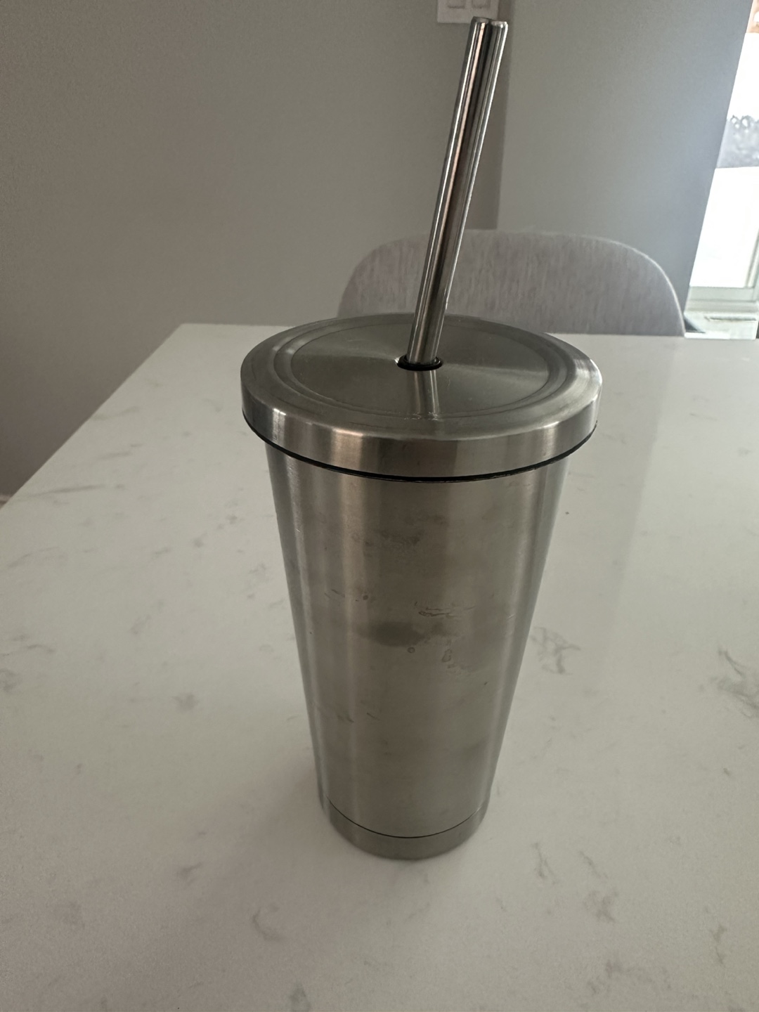Stainless Steel Tumbler with Straw