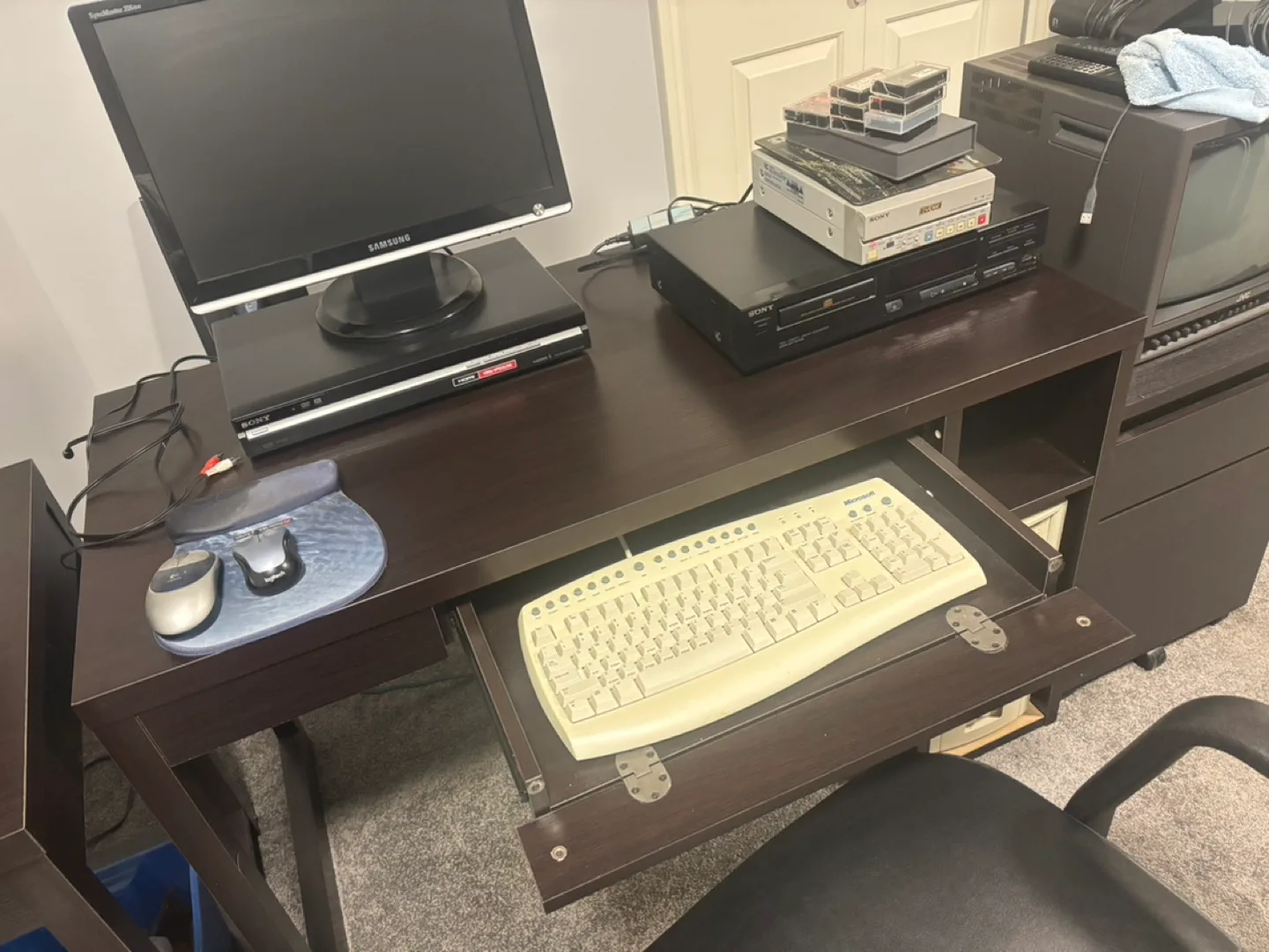 Dark Brown Computer Desk and Filing Cabinet Set image indicator(3)