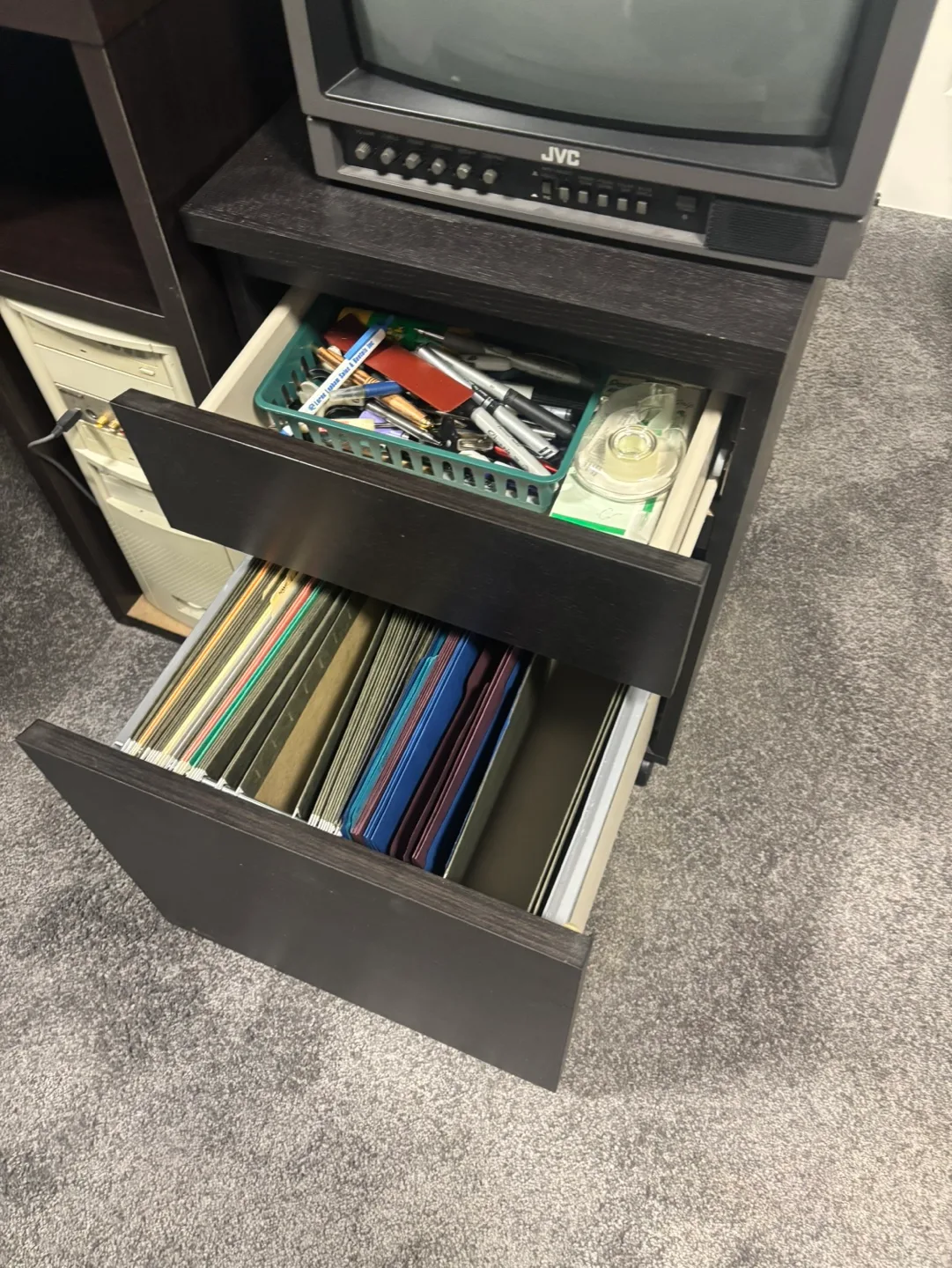 Dark Brown Computer Desk and Filing Cabinet Set image indicator(2)