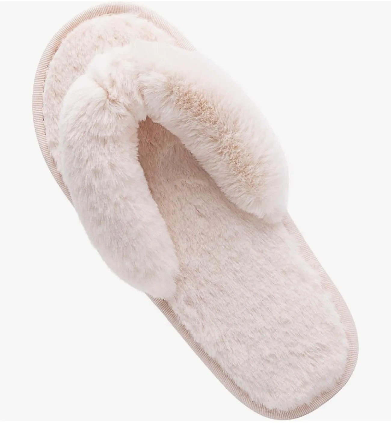 Fluffy Faux Fur Flip Flop Slippers, size 6, new image indicator(2)