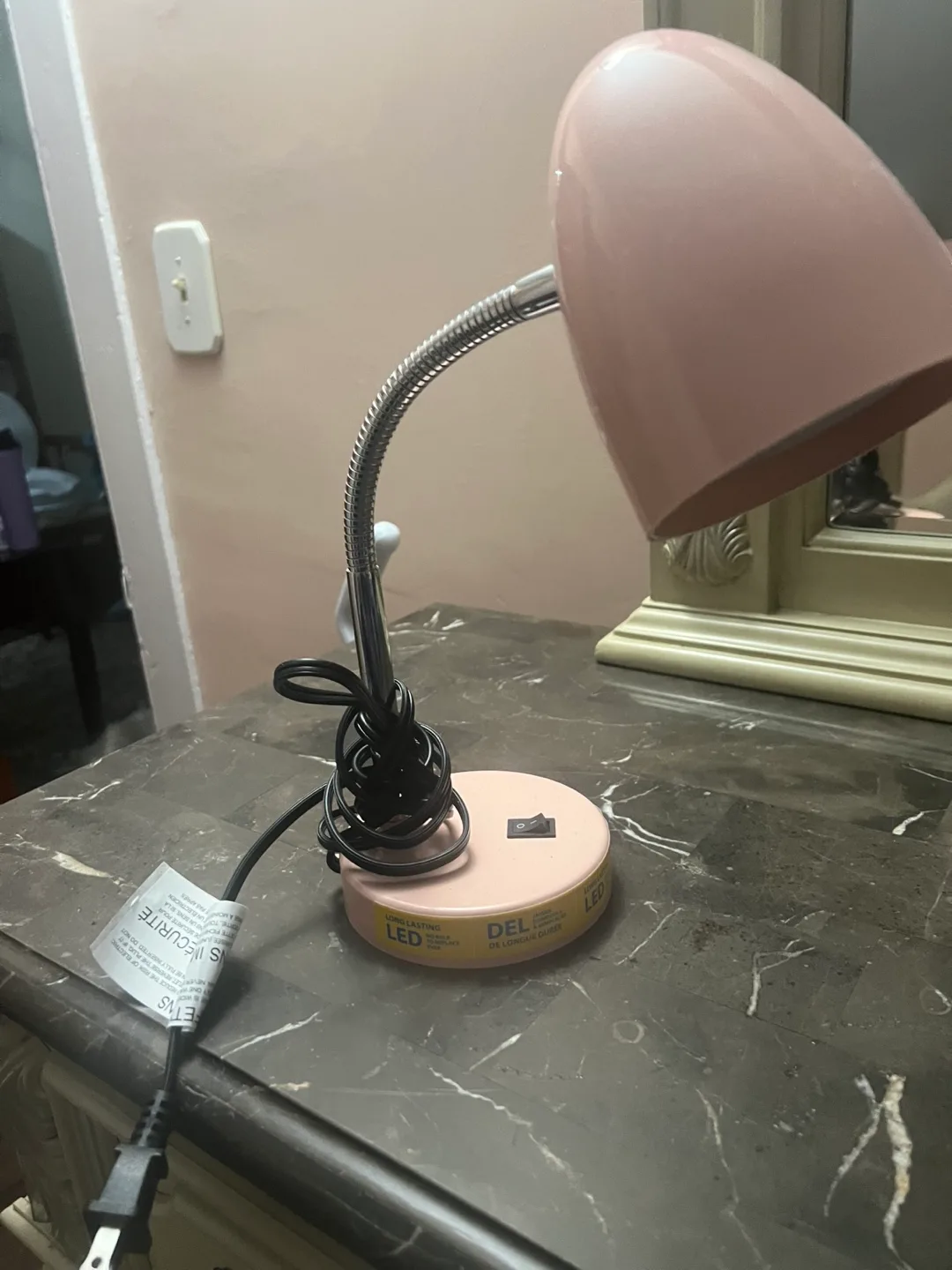 Pink LED Desk Lamp with Gooseneck image indicator(3)