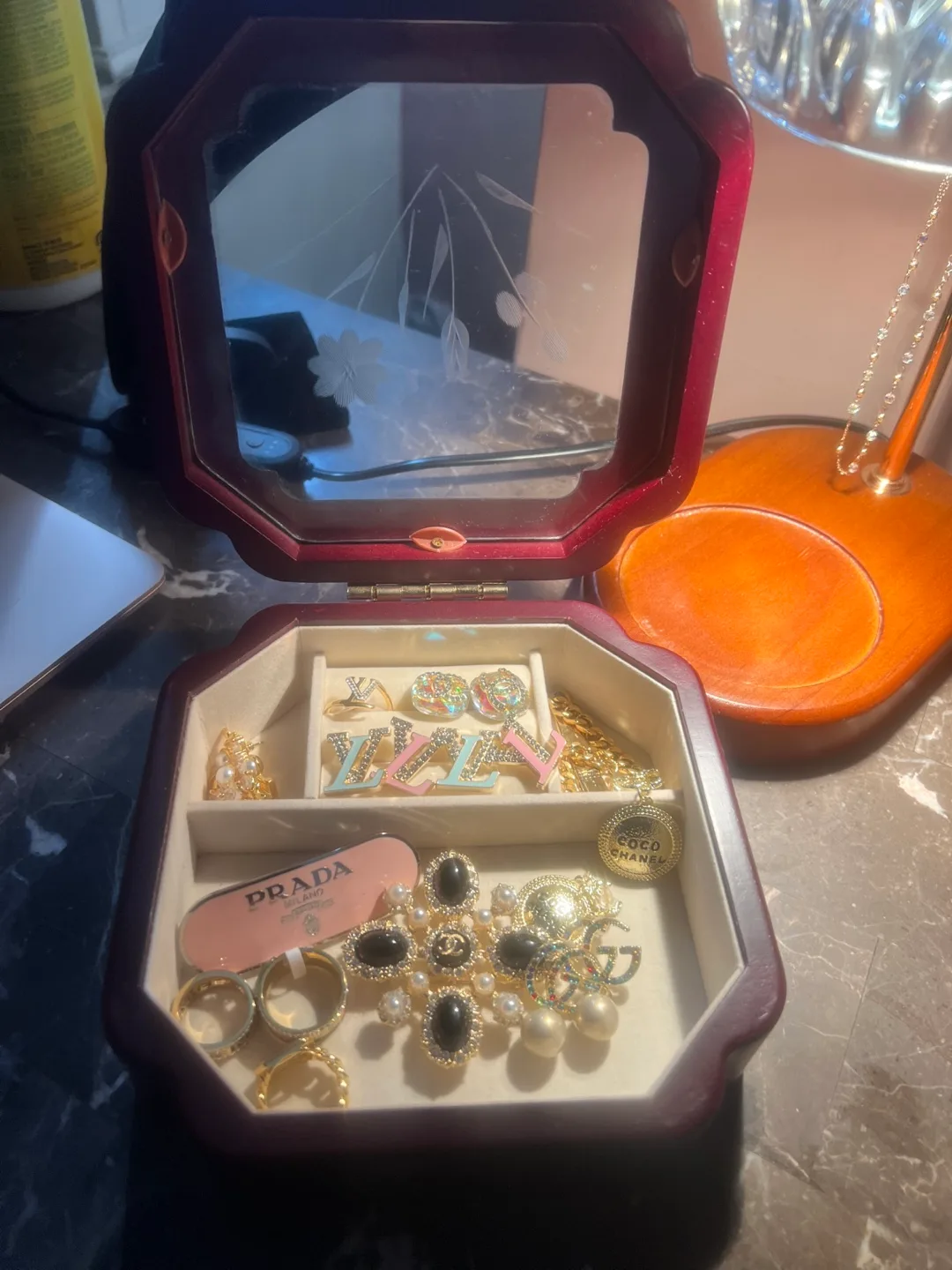 Cherry Wooden Jewellery Box image indicator(4)