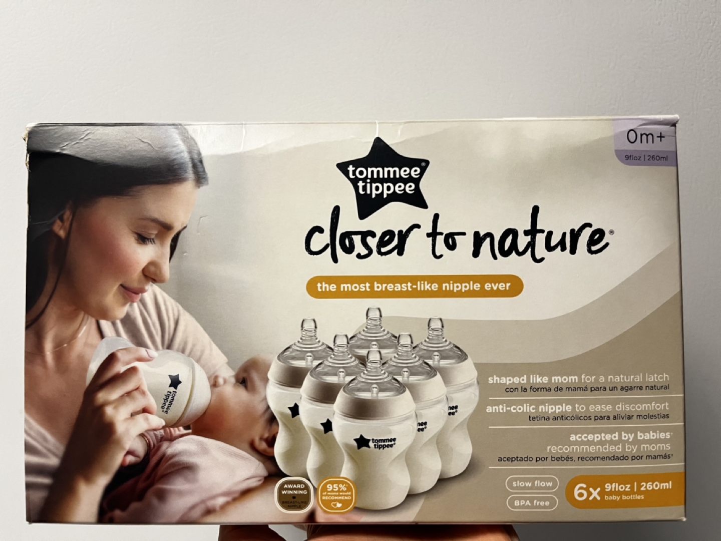 Tommee Tippee Closer to Nature Baby Bottles - 6 Pack, 9oz/260ml