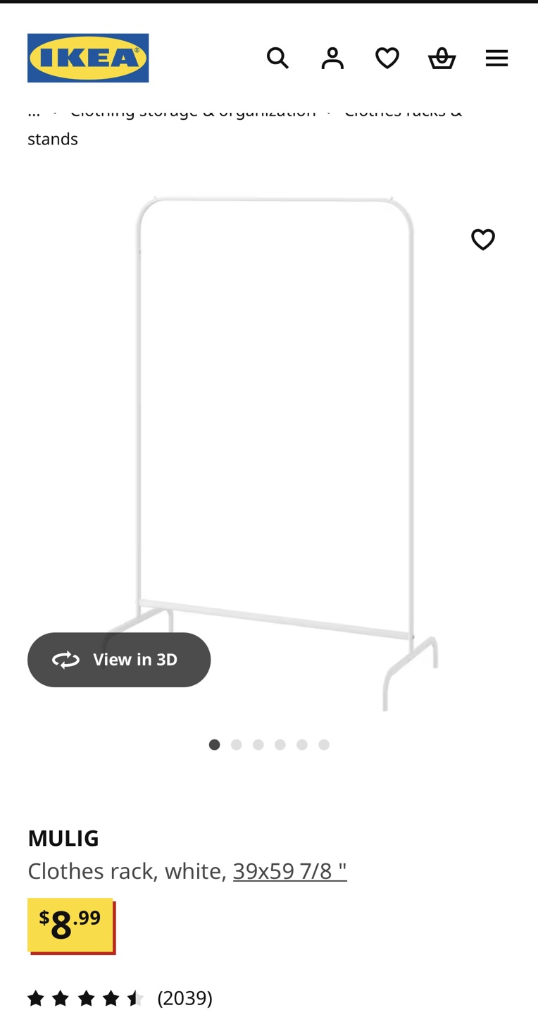 IKEA MULIG Clothes Rack, White