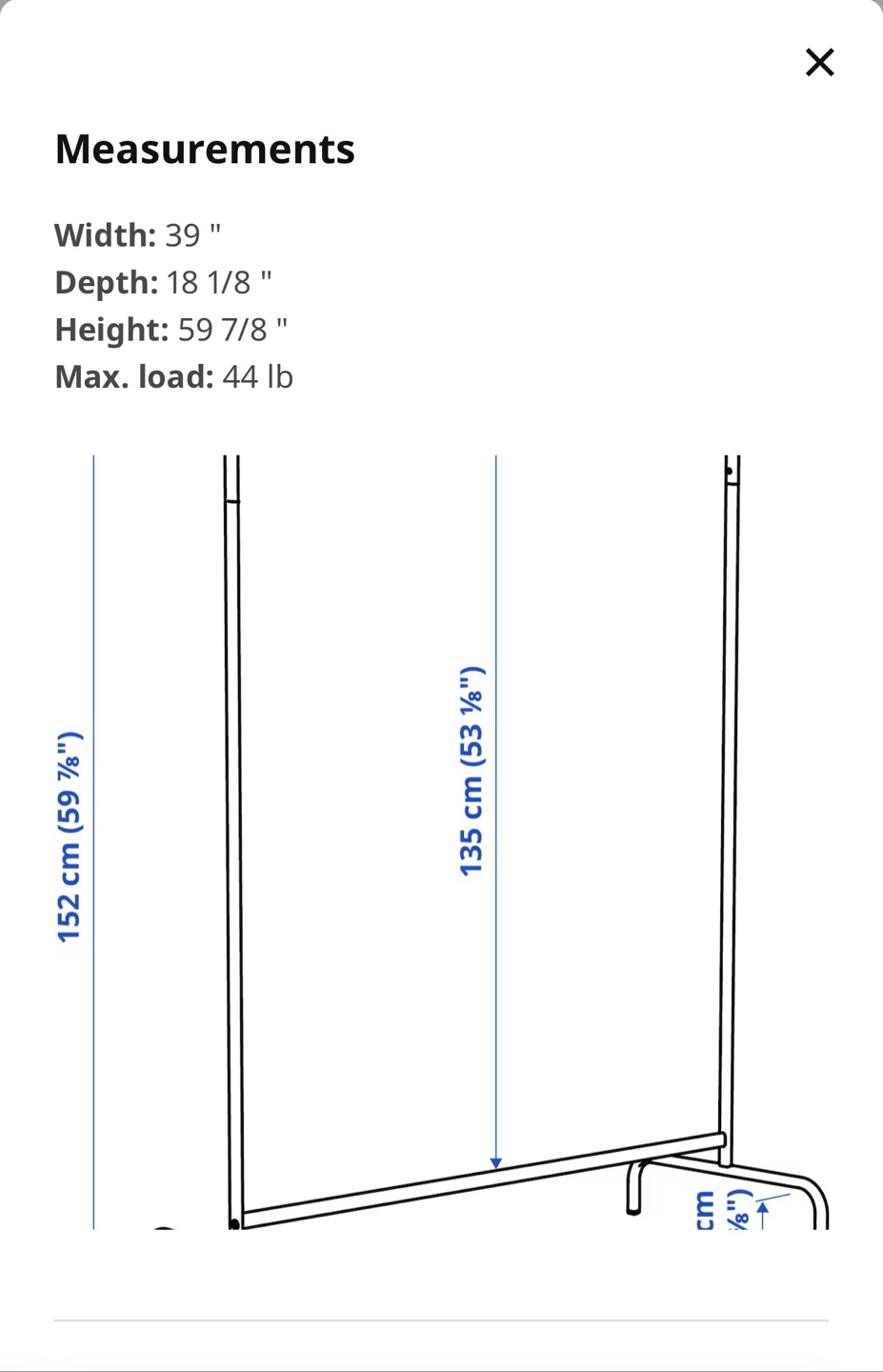 IKEA MULIG Clothes Rack, White - photo 3