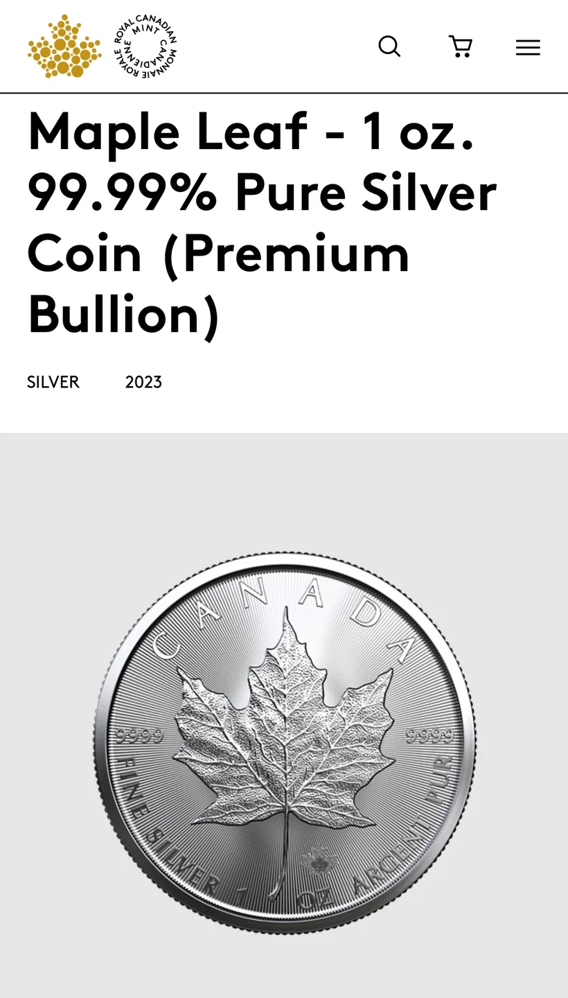Treasured Silver Maple Leaf - 1 oz. 99.99% Pure Silver Coin image indicator(3)