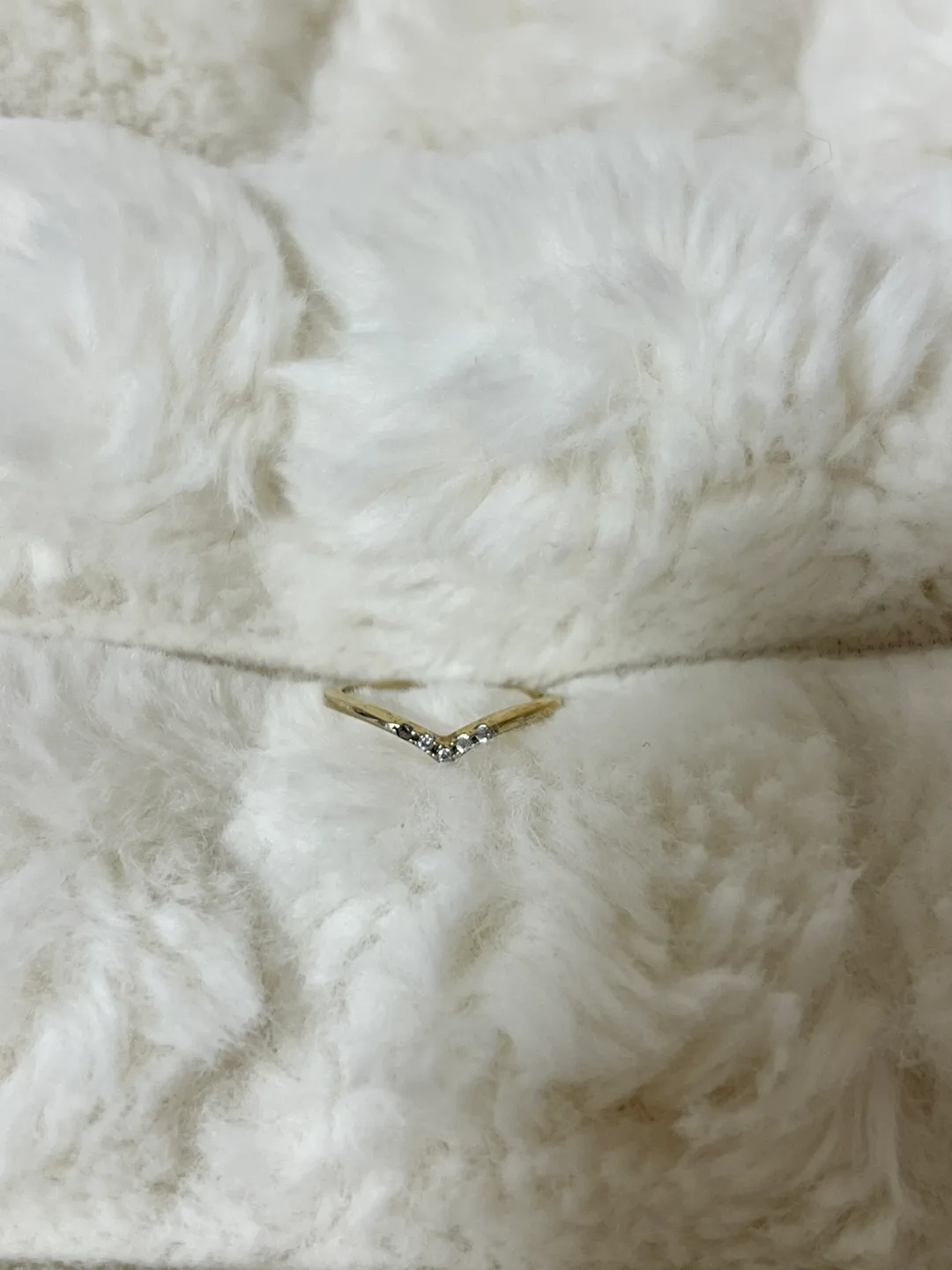 **FREE** Dainty Gold V-Shaped Ring with Cubic Zirconia thumbnail
