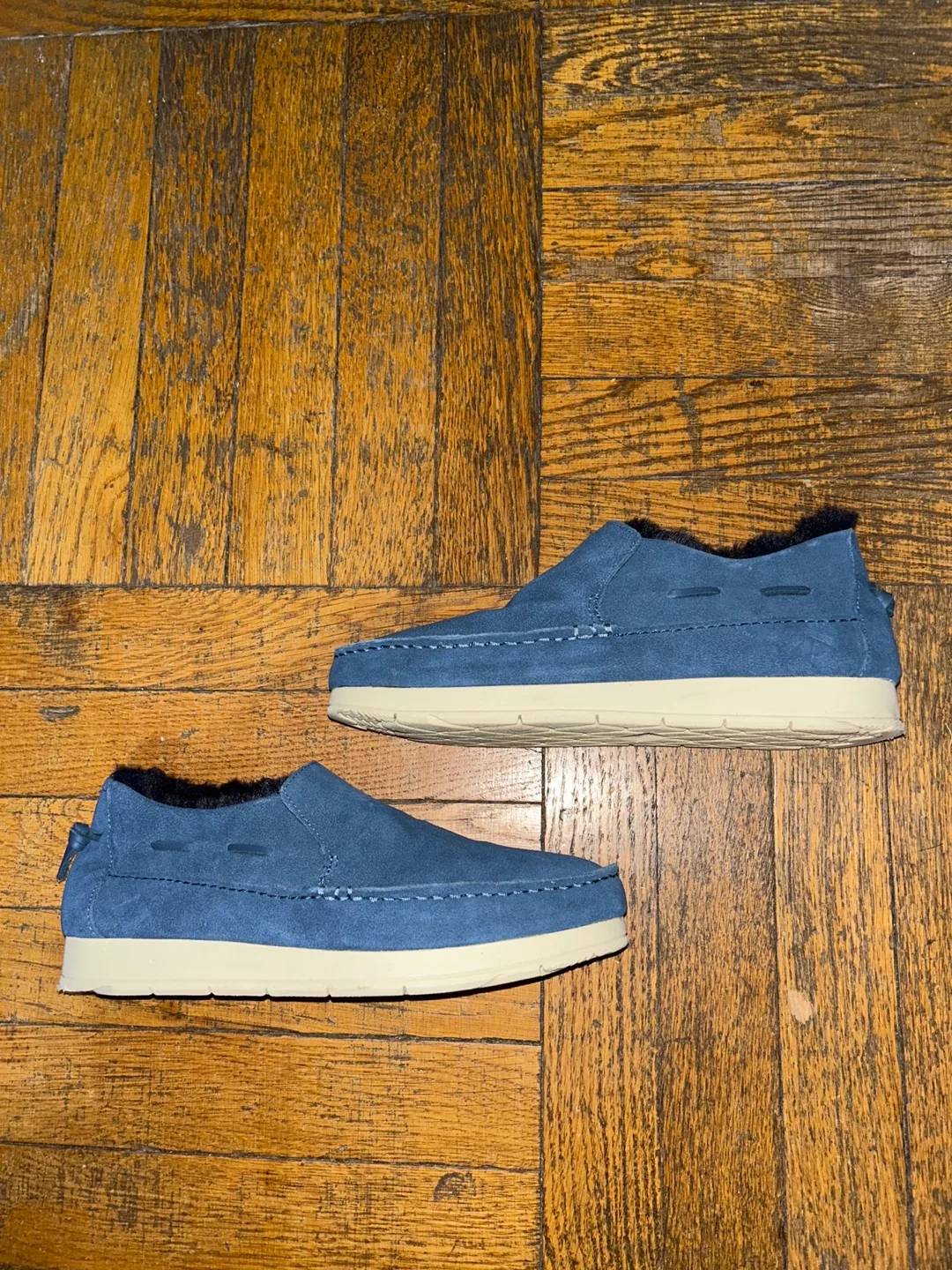 Sperry Men's Navy Suede Faux Fur-Lined Loafers SZ 7 image indicator(2)