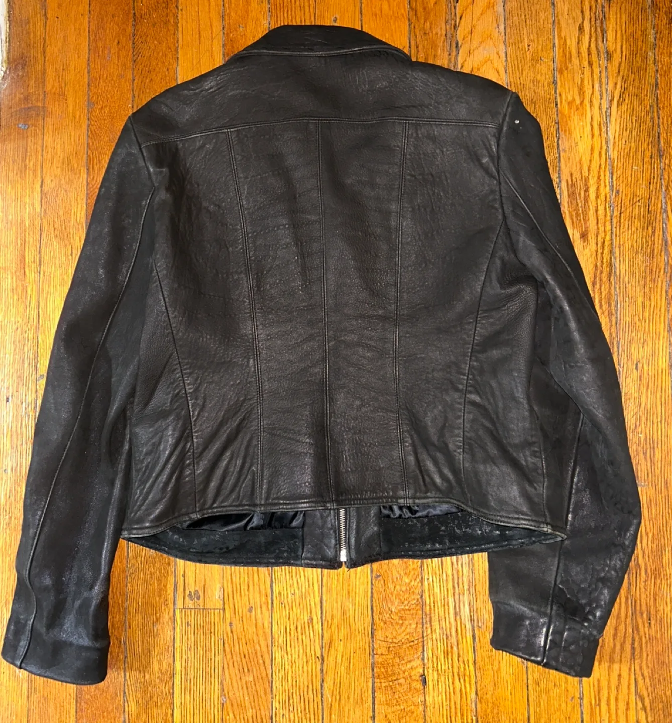 Raffaelo Women’s Black Leather Moto Jacket - Size XL image indicator(3)