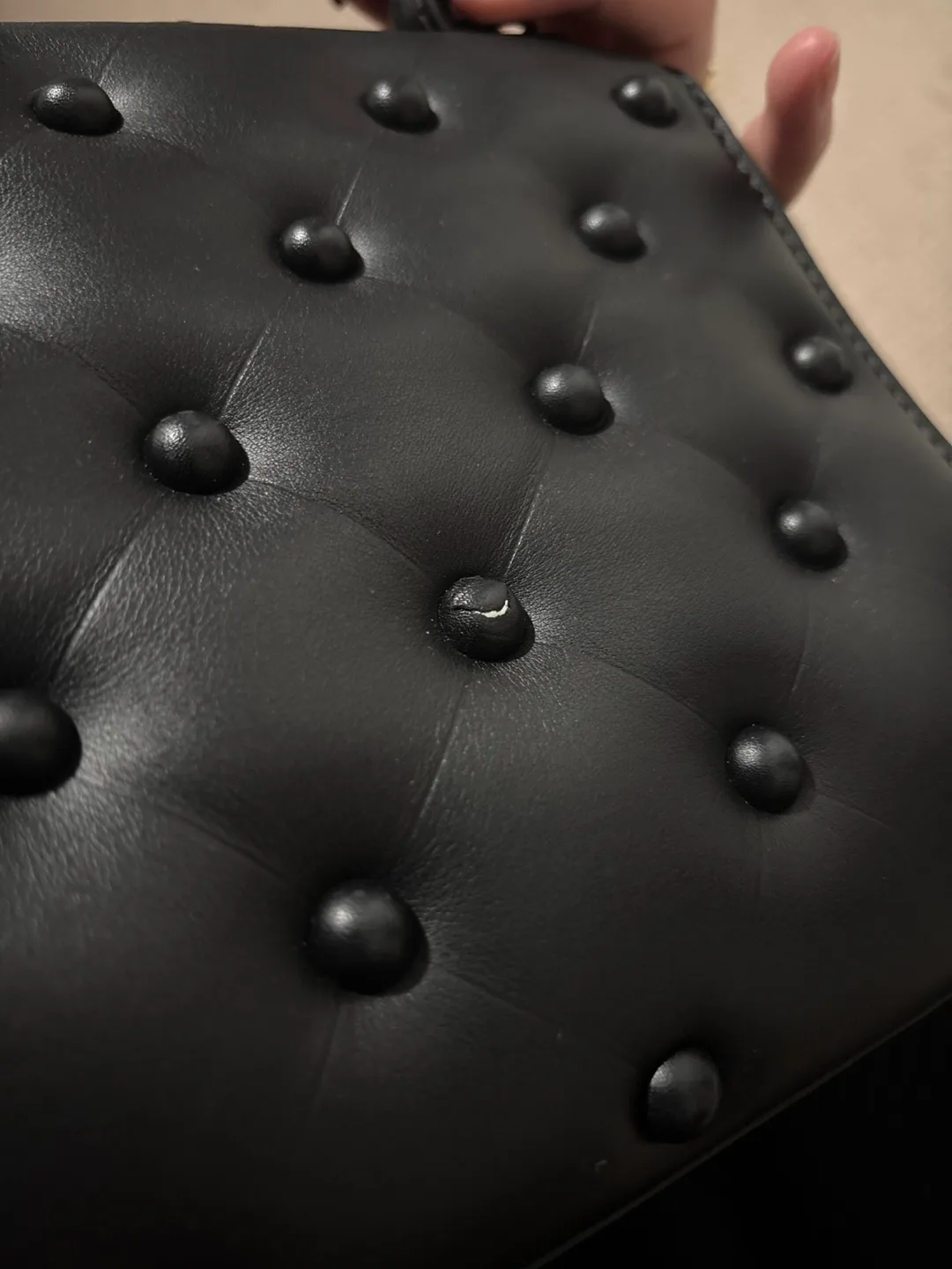 Delvaux Mini Brillant Studded Black Leather Handbag image indicator(7)