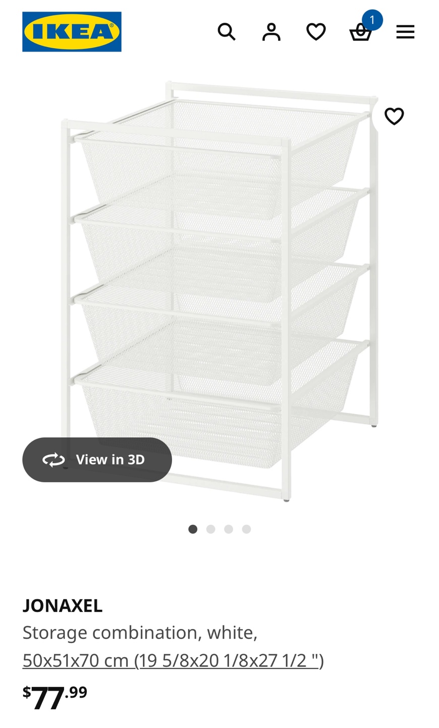 IKEA JONAXEL White Storage Combination