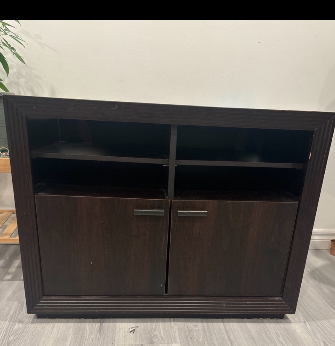 Dark brown wooden media console(Table) - photo 2