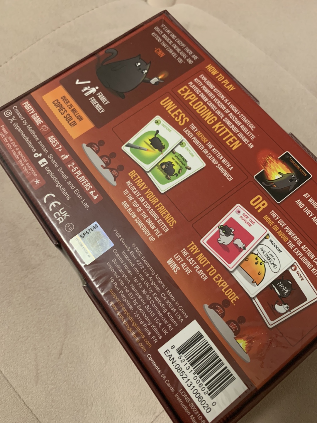 Brand New Sealed Exploding Kittens Original Edition Card Game - photo 2