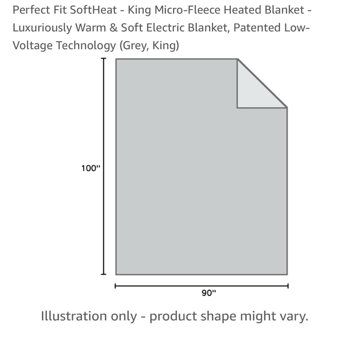 King Size Heated Micro-Fleece Blanket - Grey - photo 2