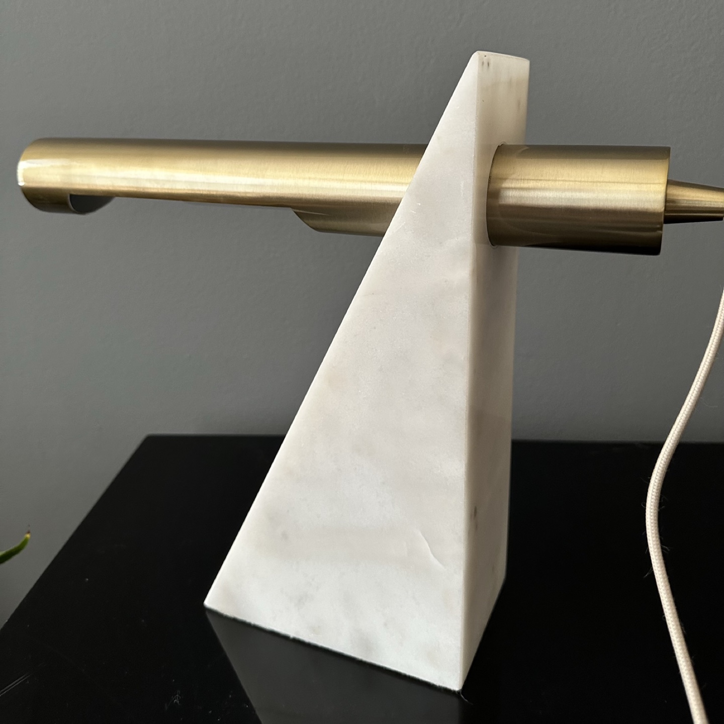 Mid century modern marble desk lamp - dimmable - photo 2