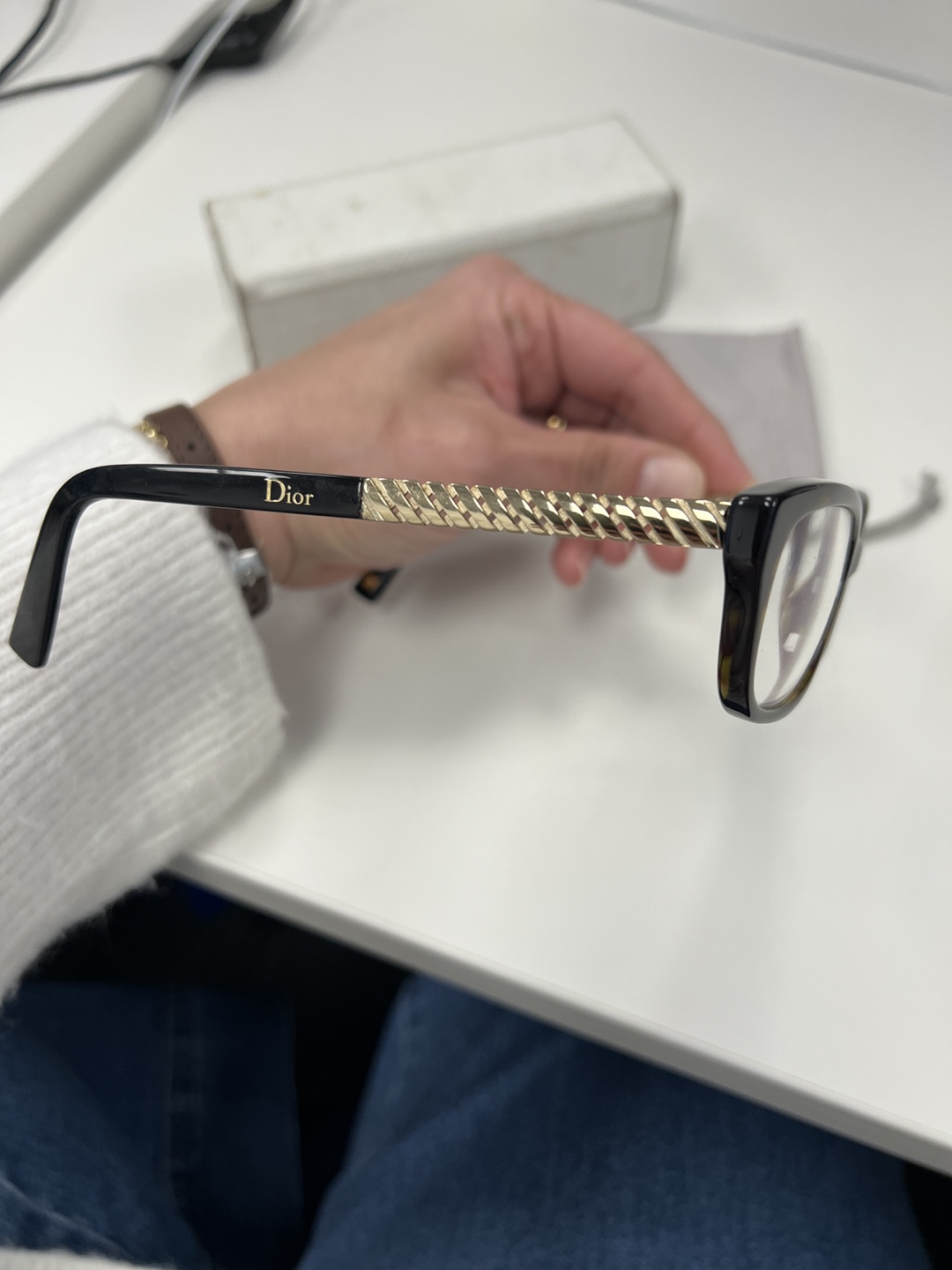 Dior Eyeglasses - Tortoise Shell with Gold Accents - photo 3