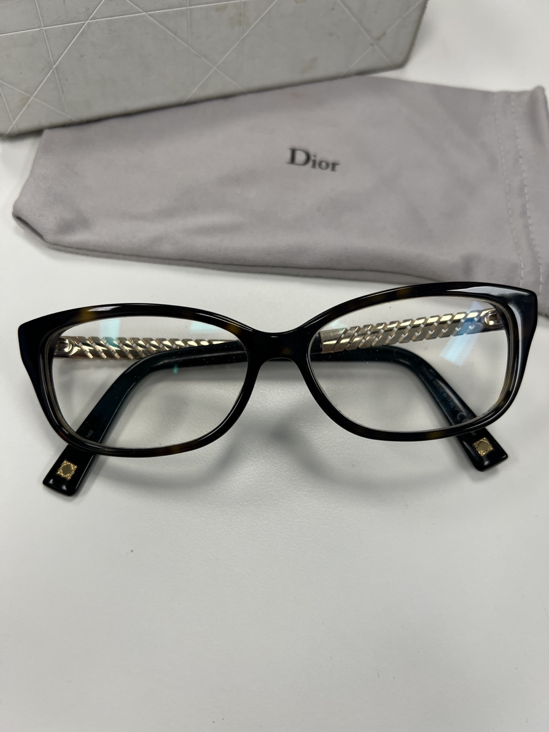 Dior Eyeglasses - Tortoise Shell with Gold Accents