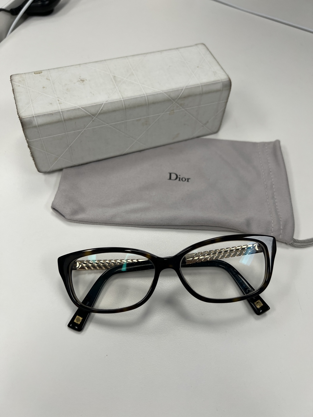 Dior Eyeglasses - Tortoise Shell with Gold Accents - photo 2