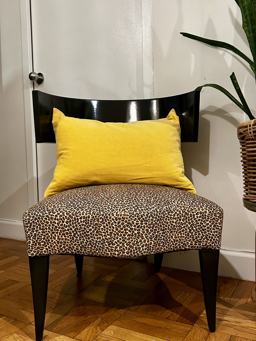 Pair of Donghia Klismos Chairs, Leopard Print Upholstery - photo 5