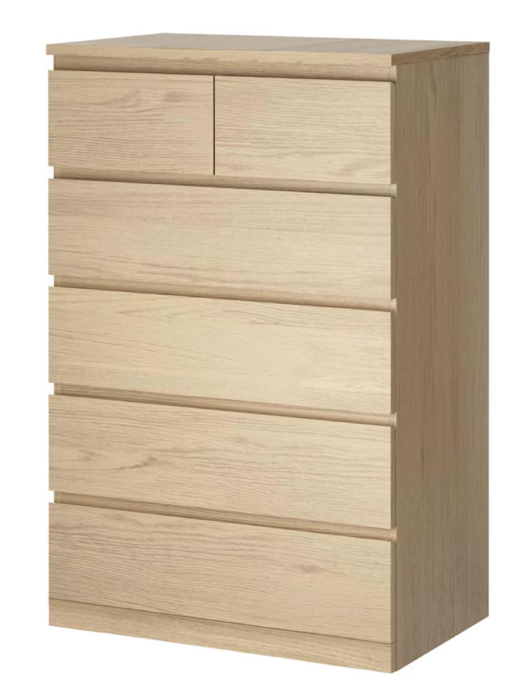 IKEA MALM 6-Drawer Chest - Light Oak