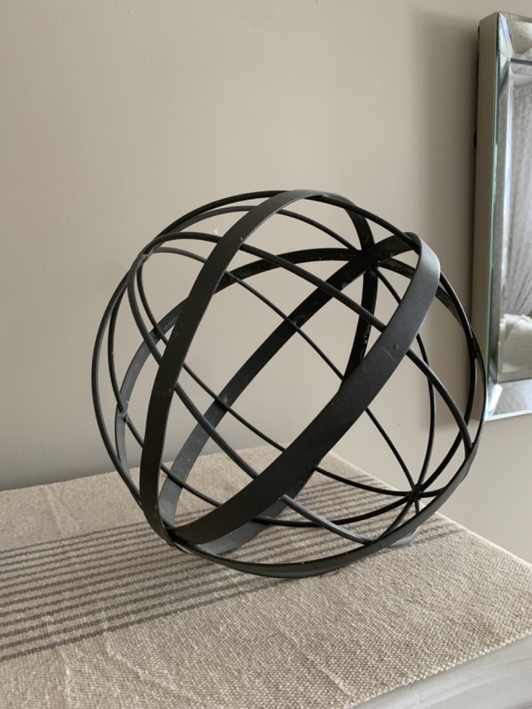 Black Metal Orb Decor