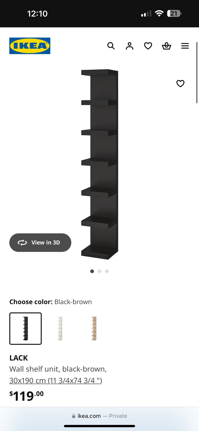 IKEA LACK Wall Shelf Unit - Black-Brown - photo 2