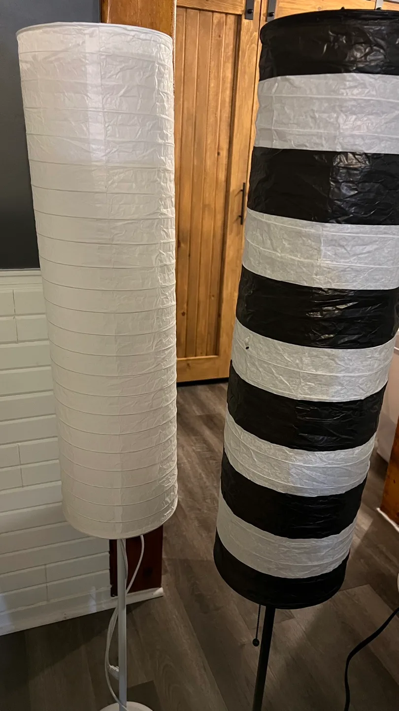 Three Floor Lamps - White, Black & White, Grey image indicator(3)